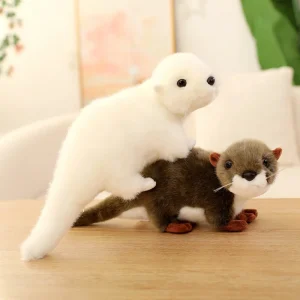 33/38/45CM Kawaii Lifelike Otter Plush Toy Otter Plushie Stuffed Animal Toy Appease Baby Doll Kid Birthday Xmas Gift